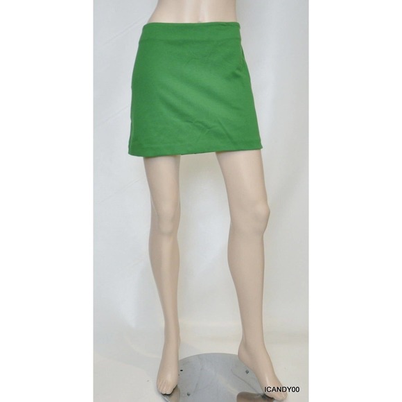 MICHAEL KORS Stretch Jersey Above Knee Mini Skirt Kelly Green 10 Nwt $79 - Picture 1 of 6